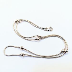 Sterling Silver Bead Station Necklace